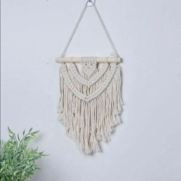 Macramé Home Decor Small Tapestry Bohemian Hippie Cottage Core - Picture 11 of 12
